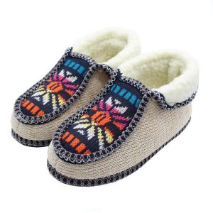 Chaussons en peluche tricotés aztèques