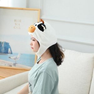 Jouet en Peluche Poupée Animale Courte et Mignonne Tête de Vache