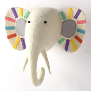 Peluche Elephant Animal Trophy Head Wall Mount