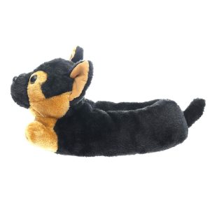 Chien de Berger Animal en Peluche Chien Noir Pantoufles