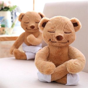Jouet Peluche Ours Yoga Méditant Animal Rembourré