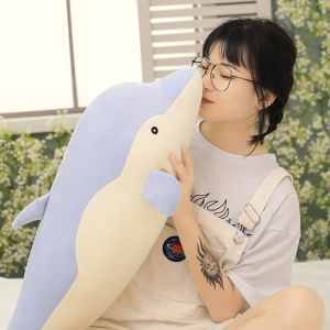 Grande peluche dauphin - Bleu