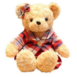 Peluche Ours Carreau Rouge