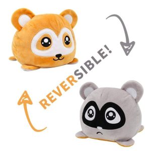 Peluche Réversible Panda Orange et Gris