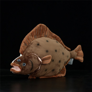 Peluche turbot poisson plat