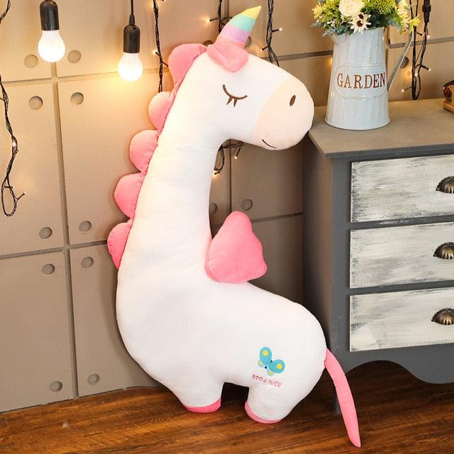 Licorne géante. Oreiller en peluche flamant rose et dinosaure pour petit ami – Image 2