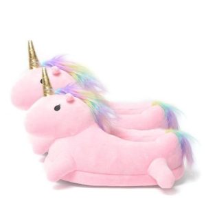 Chaussons licorne en peluche