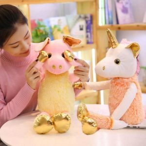 Peluches cochon et licorne ballerine