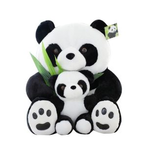 Peluche Panda Mère et Bébé Assis
