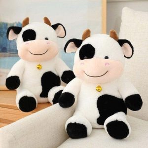 Vache en Peluche Noir et Blanche
